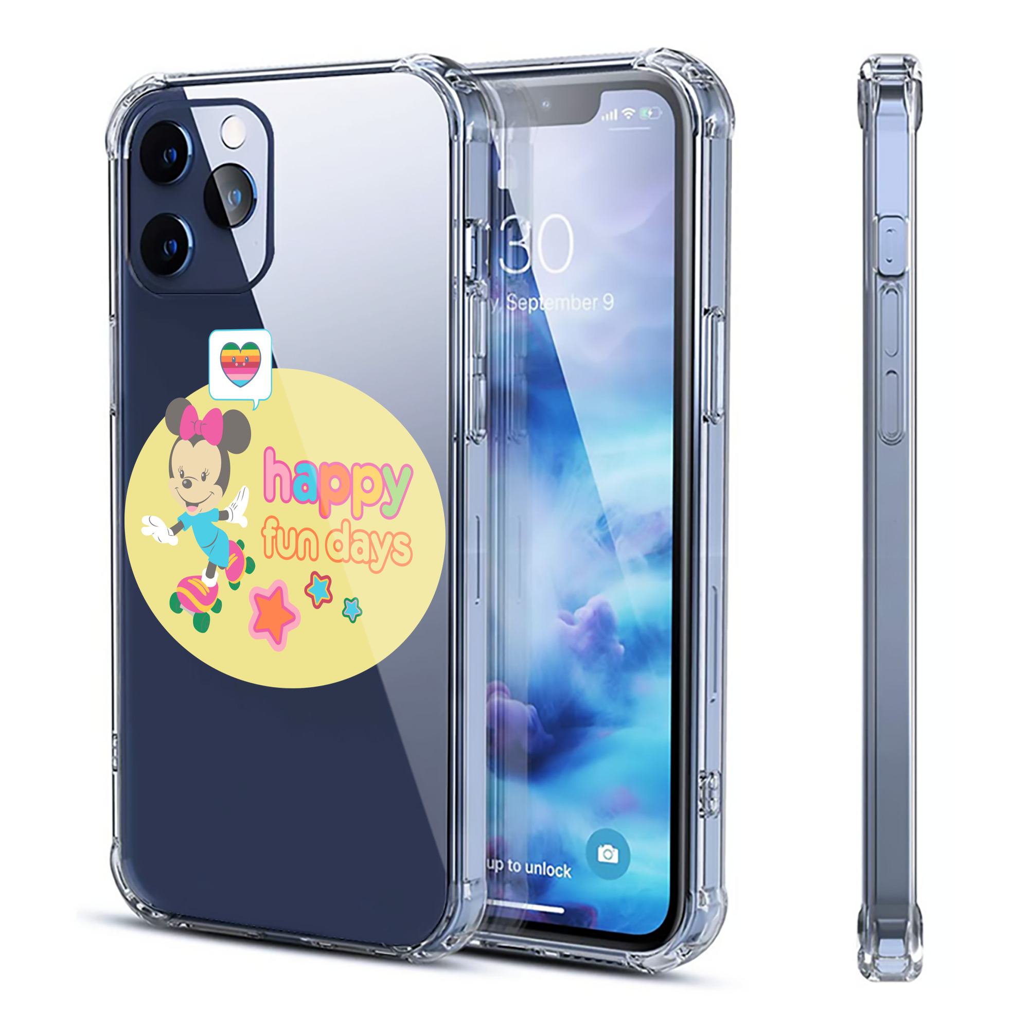 （画像用） ミッキーマウス Mickey Mouse 【iPhone 12シリーズ対応】透明スマホケース（クリアソフトケース）